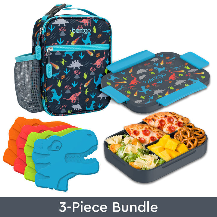 Bentgo Kids Snap & Go Lunch Box, Insulated Lunch Tote, & Ice Packs N8