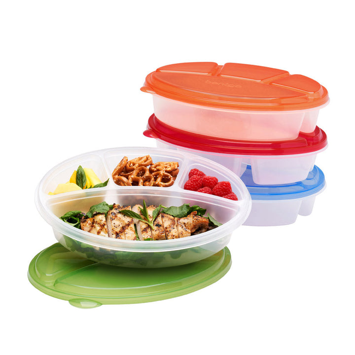 Bentgo Easyboxes 4-Compartment Oval Containers 8-Piece Set X3