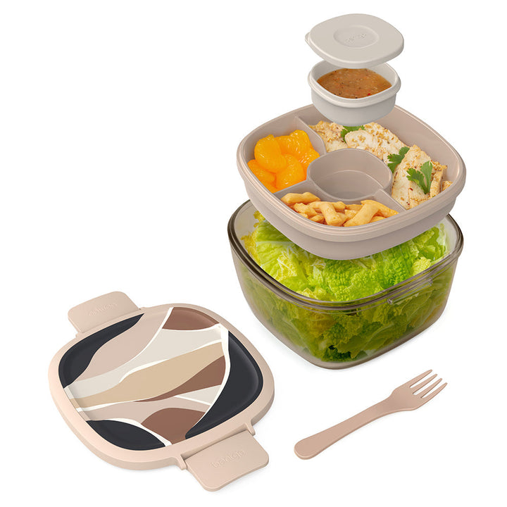 Bentgo Glass Prints All-in-One Salad Container Y5