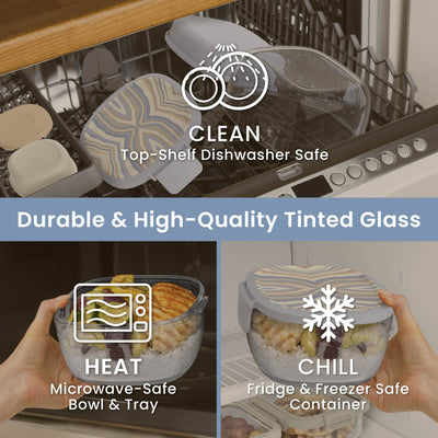 Bentgo Glass Prints All-in-One Salad Container